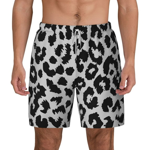 Lsque Mens Swim Trunks Similar To Leopard Print Pattern - Bathing Suit Compression Liner - Beach Swim Shorts Swimwear - (S-3XL) - Stretch Quick Dry -Large