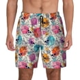 thumbnail image 1 of Lsque Mens Swim Trunks Skulls and Roses Pattern - Bathing Suit Compression Liner - Beach Swim Shorts Swimwear - (S-3XL) - Stretch Quick Dry -Large, 1 of 9
