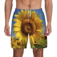 thumbnail image 1 of Lsque Mens Swim Trunks Sky Golden Sunflower Field A Pattern - Bathing Suit Compression Liner - Beach Swim Shorts Swimwear - (S-3XL) - Stretch Quick Dry -Medium, 1 of 9