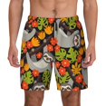 thumbnail image 1 of Lsque Mens Swim Trunks Sloth on the Branch Pattern - Bathing Suit Compression Liner - Beach Swim Shorts Swimwear - (S-3XL) - Stretch Quick Dry -Medium, 1 of 9