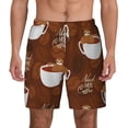 thumbnail image 1 of Lsque Mens Swim Trunks Sloths Need More Coffee Pattern - Bathing Suit Compression Liner - Beach Swim Shorts Swimwear - (S-3XL) - Stretch Quick Dry -Medium, 1 of 9