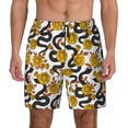 thumbnail image 1 of Lsque Mens Swim Trunks Snake And Rose Pattern - Bathing Suit Compression Liner - Beach Swim Shorts Swimwear - (S-3XL) - Stretch Quick Dry -Large, 1 of 9