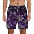 thumbnail image 1 of Lsque Mens Swim Trunks Snowflake Gradient Purple Pattern - Bathing Suit Compression Liner - Beach Swim Shorts Swimwear - (S-3XL) - Stretch Quick Dry -X-Large, 1 of 9