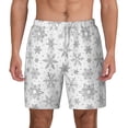 thumbnail image 1 of Lsque Mens Swim Trunks Snowflake Minimalist Pattern - Bathing Suit Compression Liner - Beach Swim Shorts Swimwear - (S-3XL) - Stretch Quick Dry -X-Large, 1 of 9