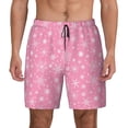 thumbnail image 1 of Lsque Mens Swim Trunks Snowflake pink backgrounds Pattern - Bathing Suit Compression Liner - Beach Swim Shorts Swimwear - (S-3XL) - Stretch Quick Dry -Small, 1 of 9