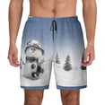 thumbnail image 1 of Lsque Mens Swim Trunks Snowman And Christmas Tree Pattern - Bathing Suit Compression Liner - Beach Swim Shorts Swimwear - (S-3XL) - Stretch Quick Dry -Large, 1 of 9