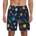 Lsque Mens Swim Trunks Space Cartoon Pattern Bathing Suit Compression