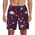 thumbnail image 1 of Lsque Mens Swim Trunks Space Dinosaur Pattern - Bathing Suit Compression Liner - Beach Swim Shorts Swimwear - (S-3XL) - Stretch Quick Dry -3X-Large, 1 of 9