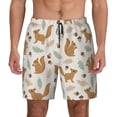 thumbnail image 1 of Lsque Mens Swim Trunks Squirrel And Leaves Pattern - Bathing Suit Compression Liner - Beach Swim Shorts Swimwear - (S-3XL) - Stretch Quick Dry -XX-Large, 1 of 9