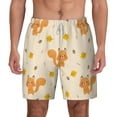 thumbnail image 1 of Lsque Mens Swim Trunks Squirrel And Leaves Pattern - Bathing Suit Compression Liner - Beach Swim Shorts Swimwear - (S-3XL) - Stretch Quick Dry -Small, 1 of 9