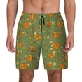 thumbnail image 1 of Lsque Mens Swim Trunks Squirrel And Nuts Pattern - Bathing Suit Compression Liner - Beach Swim Shorts Swimwear - (S-3XL) - Stretch Quick Dry -Medium, 1 of 9