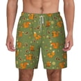 thumbnail image 1 of Lsque Mens Swim Trunks Squirrel And Nuts Pattern - Bathing Suit Compression Liner - Beach Swim Shorts Swimwear - (S-3XL) - Stretch Quick Dry -X-Large, 1 of 9