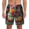 thumbnail image 1 of Lsque Mens Swim Trunks Stained Glass Floral Cake Pattern - Bathing Suit Compression Liner - Beach Swim Shorts Swimwear - (S-3XL) - Stretch Quick Dry -XX-Large, 1 of 9