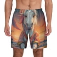 thumbnail image 1 of Lsque Mens Swim Trunks Starry Sky Cute Horse Pattern - Bathing Suit Compression Liner - Beach Swim Shorts Swimwear - (S-3XL) - Stretch Quick Dry -XX-Large, 1 of 9