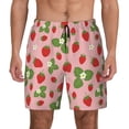 thumbnail image 1 of Lsque Mens Swim Trunks Strawberries Pattern - Bathing Suit Compression Liner - Beach Swim Shorts Swimwear - (S-3XL) - Stretch Quick Dry -Large, 1 of 9