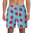 thumbnail image 1 of Lsque Mens Swim Trunks Strawberries Pattern - Bathing Suit Compression Liner - Beach Swim Shorts Swimwear - (S-3XL) - Stretch Quick Dry -Small, 1 of 9