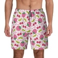 thumbnail image 1 of Lsque Mens Swim Trunks Strawberry And Cheery Pattern - Bathing Suit Compression Liner - Beach Swim Shorts Swimwear - (S-3XL) - Stretch Quick Dry -, 1 of 9
