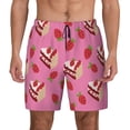 thumbnail image 1 of Lsque Mens Swim Trunks Strawberry Cake Pattern - Bathing Suit Compression Liner - Beach Swim Shorts Swimwear - (S-3XL) - Stretch Quick Dry -XX-Large, 1 of 9