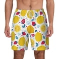 thumbnail image 1 of Lsque Mens Swim Trunks Strawberry Lemon Pattern - Bathing Suit Compression Liner - Beach Swim Shorts Swimwear - (S-3XL) - Stretch Quick Dry -XX-Large, 1 of 9