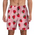 thumbnail image 1 of Lsque Mens Swim Trunks Strawberry Pattern - Bathing Suit Compression Liner - Beach Swim Shorts Swimwear - (S-3XL) - Stretch Quick Dry -, 1 of 9