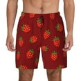 thumbnail image 1 of Lsque Mens Swim Trunks Strawberry Pattern - Bathing Suit Compression Liner - Beach Swim Shorts Swimwear - (S-3XL) - Stretch Quick Dry -X-Large, 1 of 9