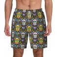 thumbnail image 1 of Lsque Mens Swim Trunks Sugar Skulls Pattern - Bathing Suit Compression Liner - Beach Swim Shorts Swimwear - (S-3XL) - Stretch Quick Dry -Large, 1 of 9