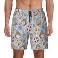 thumbnail image 1 of Lsque Mens Swim Trunks Summer Time With Gnome Pattern - Bathing Suit Compression Liner - Beach Swim Shorts Swimwear - (S-3XL) - Stretch Quick Dry -XX-Large, 1 of 9