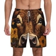 thumbnail image 1 of Lsque Mens Swim Trunks Sunflower Butterfly Cow Pattern - Bathing Suit Compression Liner - Beach Swim Shorts Swimwear - (S-3XL) - Stretch Quick Dry -Medium, 1 of 9