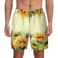 thumbnail image 1 of Lsque Mens Swim Trunks Sunflowers On A Yellow Background Pattern - Bathing Suit Compression Liner - Beach Swim Shorts Swimwear - (S-3XL) - Stretch Quick Dry -3X-Large, 1 of 9