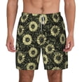 thumbnail image 1 of Lsque Mens Swim Trunks Sunflowers Pattern - Bathing Suit Compression Liner - Beach Swim Shorts Swimwear - (S-3XL) - Stretch Quick Dry -Large, 1 of 9