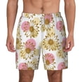 thumbnail image 1 of Lsque Mens Swim Trunks Sunflowers Pattern - Bathing Suit Compression Liner - Beach Swim Shorts Swimwear - (S-3XL) - Stretch Quick Dry -Small, 1 of 9