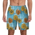 thumbnail image 1 of Lsque Mens Swim Trunks Sunflowers Pattern - Bathing Suit Compression Liner - Beach Swim Shorts Swimwear - (S-3XL) - Stretch Quick Dry -X-Large, 1 of 9