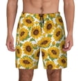 thumbnail image 1 of Lsque Mens Swim Trunks Sunflowers Pattern - Bathing Suit Compression Liner - Beach Swim Shorts Swimwear - (S-3XL) - Stretch Quick Dry -X-Large, 1 of 9