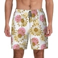 thumbnail image 1 of Lsque Mens Swim Trunks Sunflowers Pattern - Bathing Suit Compression Liner - Beach Swim Shorts Swimwear - (S-3XL) - Stretch Quick Dry -X-Large, 1 of 9
