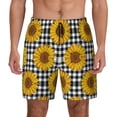 thumbnail image 1 of Lsque Mens Swim Trunks Sunflowers Pattern - Bathing Suit Compression Liner - Beach Swim Shorts Swimwear - (S-3XL) - Stretch Quick Dry -XX-Large, 1 of 9