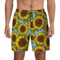 thumbnail image 1 of Lsque Mens Swim Trunks Sunflowers Pattern - Bathing Suit Compression Liner - Beach Swim Shorts Swimwear - (S-3XL) - Stretch Quick Dry -, 1 of 9
