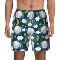 thumbnail image 1 of Lsque Mens Swim Trunks Sweet Dream Lamb Pattern - Bathing Suit Compression Liner - Beach Swim Shorts Swimwear - (S-3XL) - Stretch Quick Dry -Medium, 1 of 9