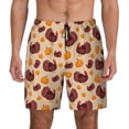 thumbnail image 1 of Lsque Mens Swim Trunks Thanksgiving Turkey and Pumpkin Pattern - Bathing Suit Compression Liner - Beach Swim Shorts Swimwear - (S-3XL) - Stretch Quick Dry -, 1 of 9