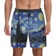 thumbnail image 1 of Lsque Mens Swim Trunks The Starry Night Pattern - Bathing Suit Compression Liner - Beach Swim Shorts Swimwear - (S-3XL) - Stretch Quick Dry -Large, 1 of 9
