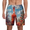 thumbnail image 1 of Lsque Mens Swim Trunks Tomato Field Bottle Pattern - Bathing Suit Compression Liner - Beach Swim Shorts Swimwear - (S-3XL) - Stretch Quick Dry -Small, 1 of 9