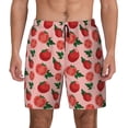 thumbnail image 1 of Lsque Mens Swim Trunks Tomatoes Pattern - Bathing Suit Compression Liner - Beach Swim Shorts Swimwear - (S-3XL) - Stretch Quick Dry -Large, 1 of 9