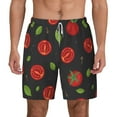 thumbnail image 1 of Lsque Mens Swim Trunks Tomatoes1 Pattern - Bathing Suit Compression Liner - Beach Swim Shorts Swimwear - (S-3XL) - Stretch Quick Dry -Medium, 1 of 9