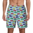 thumbnail image 1 of Lsque Mens Swim Trunks Transport Pattern - Bathing Suit Compression Liner - Beach Swim Shorts Swimwear - (S-3XL) - Stretch Quick Dry -Large, 1 of 9
