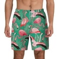 thumbnail image 1 of Lsque Mens Swim Trunks Tropical Flamingo Pattern - Bathing Suit Compression Liner - Beach Swim Shorts Swimwear - (S-3XL) - Stretch Quick Dry -3X-Large, 1 of 9