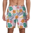 thumbnail image 1 of Lsque Mens Swim Trunks Tropical Plants Pattern - Bathing Suit Compression Liner - Beach Swim Shorts Swimwear - (S-3XL) - Stretch Quick Dry -3X-Large, 1 of 9