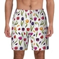 thumbnail image 1 of Lsque Mens Swim Trunks Tulips Flowers Pattern - Bathing Suit Compression Liner - Beach Swim Shorts Swimwear - (S-3XL) - Stretch Quick Dry -Small, 1 of 9
