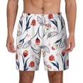 thumbnail image 1 of Lsque Mens Swim Trunks Tulips Flowers Pattern - Bathing Suit Compression Liner - Beach Swim Shorts Swimwear - (S-3XL) - Stretch Quick Dry -Small, 1 of 9