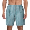 thumbnail image 1 of Lsque Mens Swim Trunks Turquoise Wooden1 Pattern - Bathing Suit Compression Liner - Beach Swim Shorts Swimwear - (S-3XL) - Stretch Quick Dry -XX-Large, 1 of 9