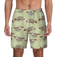 thumbnail image 1 of Lsque Mens Swim Trunks Twig Sloth Pattern - Bathing Suit Compression Liner - Beach Swim Shorts Swimwear - (S-3XL) - Stretch Quick Dry -3X-Large, 1 of 9