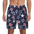 thumbnail image 1 of Lsque Mens Swim Trunks USA Stars Pattern - Bathing Suit Compression Liner - Beach Swim Shorts Swimwear - (S-3XL) - Stretch Quick Dry -Medium, 1 of 9